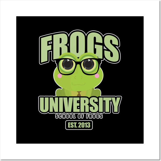 Frogs University Wall Art by adamzworld